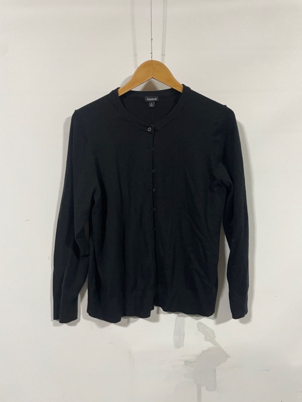 torrid Black Crewneck Button Cardigan